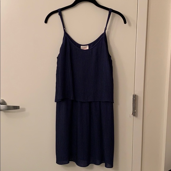 Parker navy accordion mini dress - Picture 1 of 5